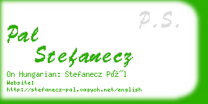 pal stefanecz business card